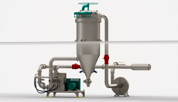 Detailed diagram of the NETZSCH Fine-Impact Mill _Condux showcasing the blast rotor and internal components for grinding efficiency.